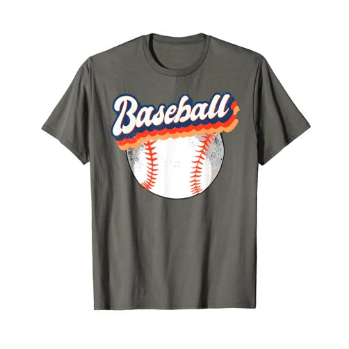 Dibble Dabble Baseball and Softball Designs Fun Retro Style Baseball for Baseball Fans T-Shirt