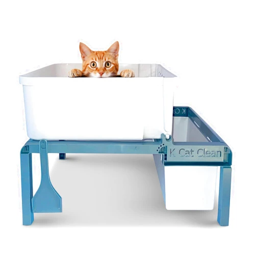 K Cat Clean Lift and Sift Cat Litter Box, Sifting Litter Box for Easy Cleaning, Cat Toilet (2 Litter Boxes: 1 Large & 1 Small) with Frame & Scraper - K Cat Clean