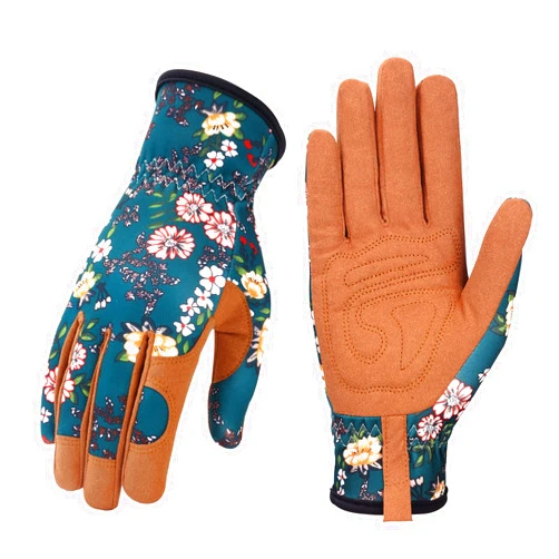 Bamllum Leather Gardening Gloves for Women - Working Gloves for Weeding, Digging, Planting, Raking and Pruning