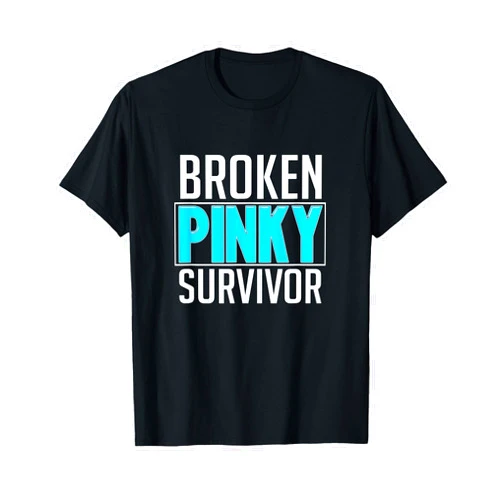 HitMeUpTees Broken Pinky Survivor T-Shirt Funny Toe Finger Sarcastic T-Shirt