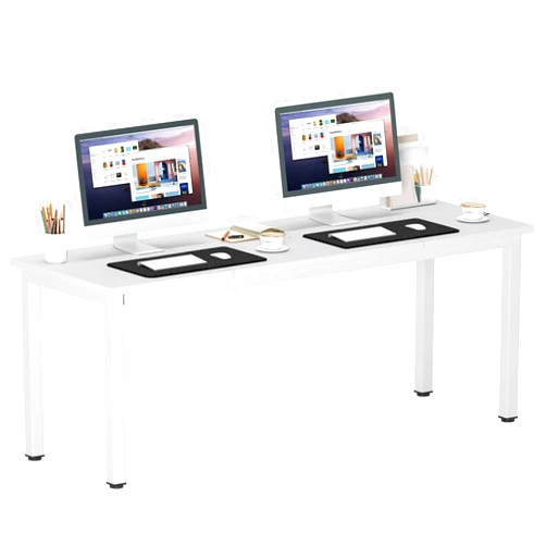 DlandHome 71 inches X-Large Computer Desk, Composite Wood Board, Decent and Steady Home Office Desk/Workstation/Table,White,23.6Wide