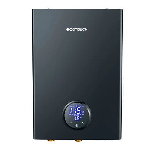 ECOTOUCH Electric Tankless Water Heater, ECOTOUCH 14kW Instant Hot Water Heater on Demand 240V Point of Use Hot Water Heater ETL Certificated Self-Modulation ECO140B Black