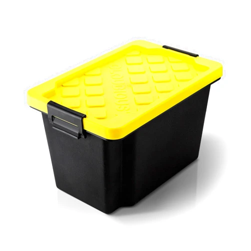 Cloudious9 Stash9 Mini Tabletop Tote Storage Container Bins Carbon Filter Smell Proof Pack, Airtight silicone Seal and Two-Way Humidity Pack Slots Stackable Plastic Black Base Containers Stash Box Bin