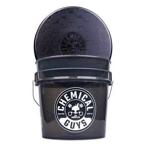 Chemical Guys ACC161 Heavy Duty Smoked Obsidian Black Detailing Bucket (4.5 Gal) and Bucket Lid (For Car Wash, Boat, Truck, RV, Fishing & More)