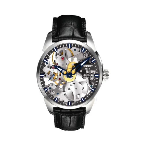 Tissot Men's T0704051641100 T-Complication Squelette Analog Display Swiss Mechanical Hand Wind Brushed Stainless Steel watch