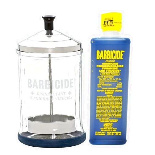 Barbicide King Research Barbicide Disinfecting Jar Midsize 21oz + Disinfectant 16oz