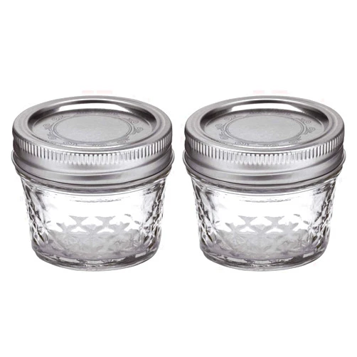 Ball Jar Ball Mason 4oz Quilted Jelly Jars with Lids and Bands, Set of 2