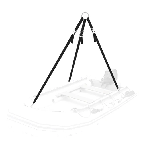 Vincreem 3 Leg Inflatable Dinghy Boat Lift Slings Universal Heavy Duty Adjustable Davit Stainless Steel Hardware Nylon Webbing Dinghy Sling System for Weighing up to 1000lb Rigid Boats