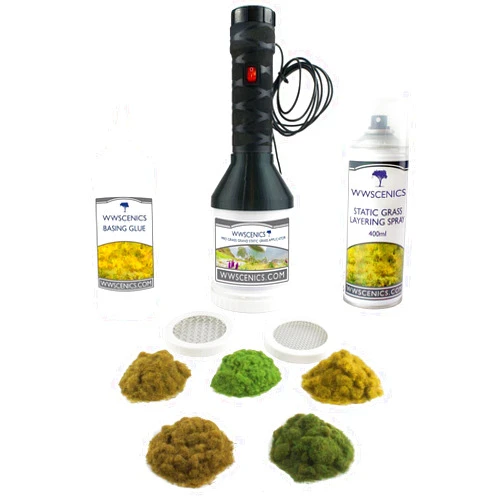 WWS War World Scenics Pro Grass Grand Static Grass Applicator Layering System - Railway Modelling Diorama Flocking Machine