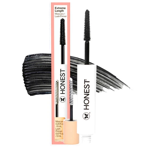Honest Beauty 2-in-1 Extreme Length Clean Mascara + Lash Primer | Lengthening + Volumizing | EWG Verified + Cruelty Free | Black, .27 fl oz