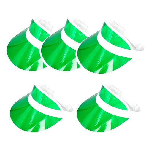 Yuanhe Clear Sun Visor Plastic Casino Dealer Poker Visors Beach Sunhat for Women UV Protection 5PCS