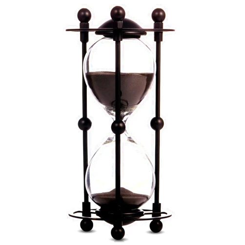 QIRLOEU Hourglass, 15 Minute Sand Timer, Vintage Metal Hour Glass for Home Office Desk Decor, Unique Sand Clock Gifts (Black)