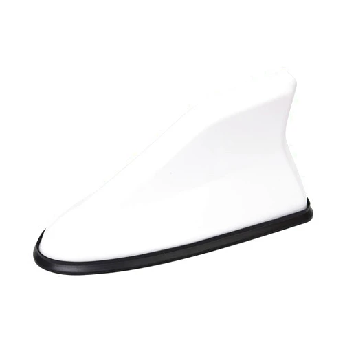 BELOMI Car Shark Fin Antenna Cover, Roof Aerial Base AM/FM Radio Signal for Car SUV Truck, Vehicle Shark Fin Shape Cover with Adhesive Tape, Car Accessories Antenna Replacement Fits Most Cars (White)