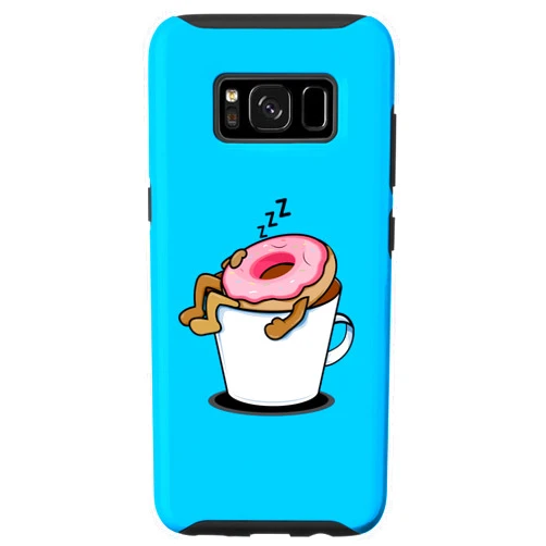 Desert, Sweet, Cute Adorable Tee Gifts Galaxy S8 Zzz Sleeping Donut With Cup Of Steaming Delicious Coffee Case