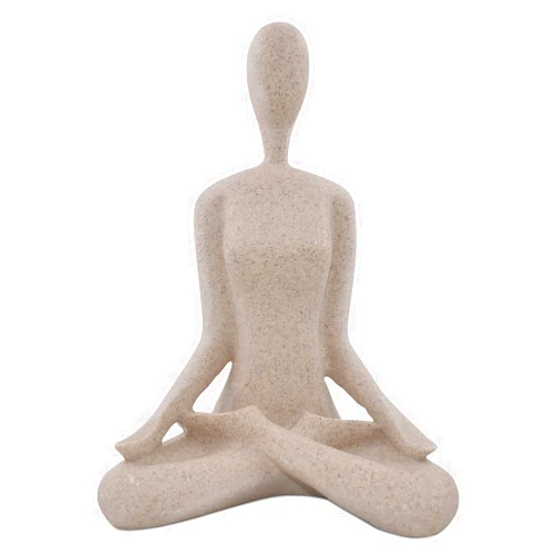 SIMON'S SHOP Yoga Sculpture Modern Accent Figurine for Living Room Workout Space Resin Desk Decor Yogis Statue Padmasana Lotus Posture