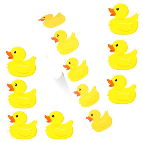 Whaline 1000Pcs Rubber Duck Roll Stickers Yellow Duck Cute Decorative Label Decals for Birthday Party Favor Bags Water Bottle Scrapbook Notebook Decoration, 1.5Inch