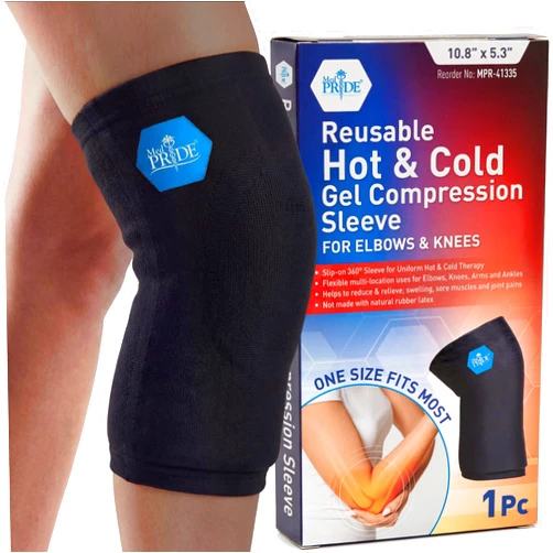 MED PRIDE Gel Compression Sleeve for Elbow, Knee, Arm, Reusable Hot & Cold Therapy for Pain Relief, Swelling, Injuries, Flexible Fit