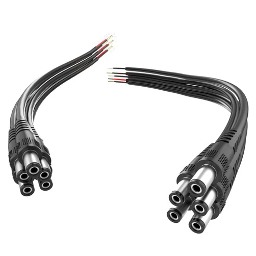 Aoje-Link 10Pcs DC Power Pigtail Cable Wire, 24V/12V 5A Male Connectors for CCTV Security Camera and Lighting Power Adapter DC5525(2.5 x 5.5mm) Black