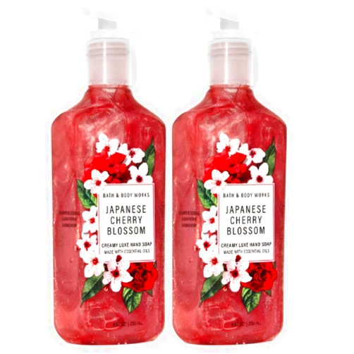 Bath and Body Works 2 Pack Japanese Cherry Blossom Creamy Luxe Hand Soap. 8 Oz.