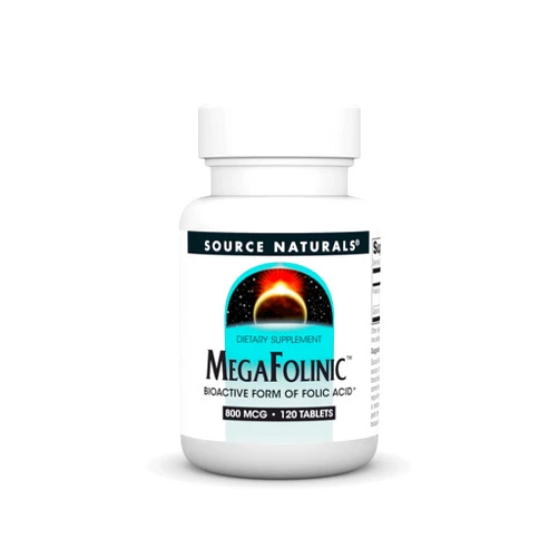 Source Naturals MegaFolinic, Bioactive Form of Folic Acid, 800 mcg - 120 Tablets