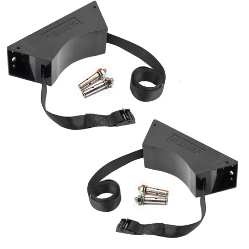 HDYEGIOU 2Pcs Propane Tank Holder Cylinder Wall Mounted Bracket Gas Cylinder Bracket with SUS 304 Installation Screws & 59 Inch Strap Supported 4