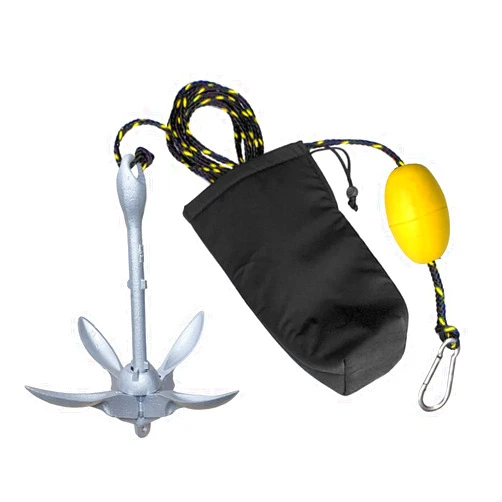 ISURE MARINE 1.5kg/3.5 lbs Boat Anchor ，Kayak Fishing Galvanized Anchor kit， Folding Anchor System for Kayak Canoes Accessories