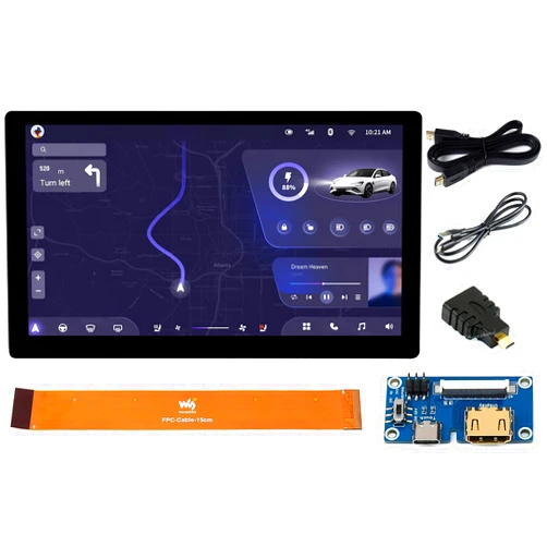 waveshare 7inch QLED Touch Capacitive Display 1024x600 Pixel, Integrated Thin and Light LCD with Adapter Board, for Raspberry Pi/Jetson Nano/Windows/PC, Support Windows/Linux/Android