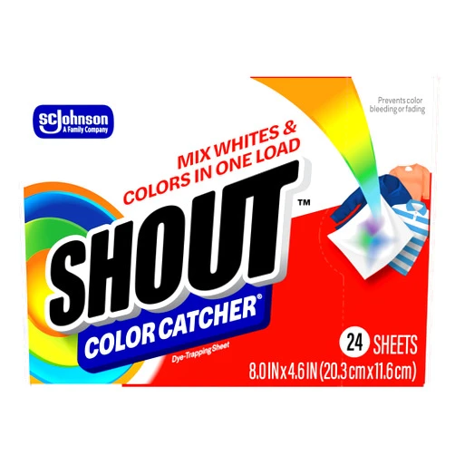 Shout Color Catcher Sheets for Laundry, Allow Mixed Washes, Prevent Color Runs and Maintain Original Clothing, 24 Count (Pack of 1)