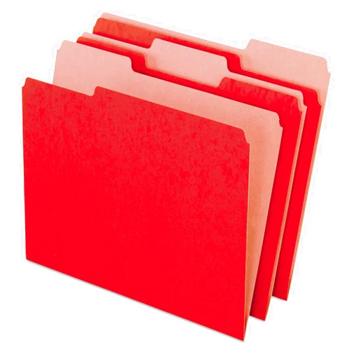 Pendaflex Earthwise by Pendaflex Recycled File Folders, 1/3 Top Tab, Letter, Red, 100/BX