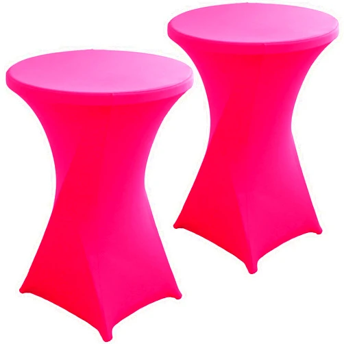 Jusmate 2 Pack 32x43 Inch Magenta Spandex Cocktail Table Covers, Fitted Round Cocktail Tablecloth, Stretch Highboy Table Cover Cloth for Wedding, Party, Banquet, Event