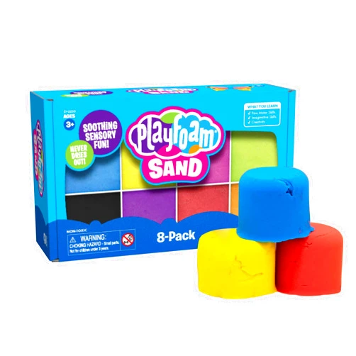 Educational Insights Playfoam Sand 8-Pack, Play Sand Set, 8 Assorted Colors, 6 oz. Each, Sensory Toy for Kids, Elementary Classroom Must Haves, Ages 3+