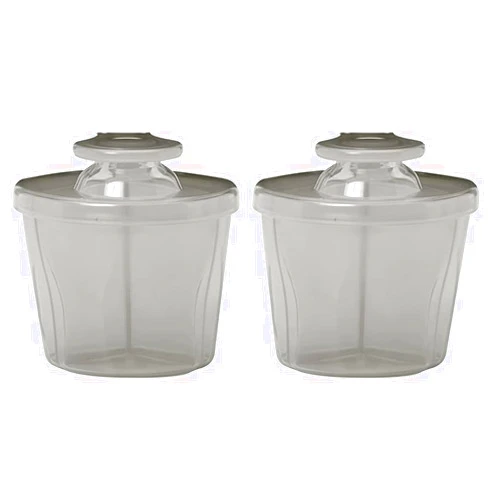 Dr. Brown's Baby Formula Dispenser with Snap-On Lid for On-The-Go Feedings,Milk Powder Dispenser for Traveling with Infant,Gray (Pack of 2)