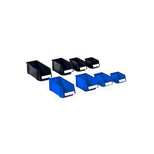 INSTOCK TSSB2B2B Stacking Bins, 2 Small, 2 Large, Blue