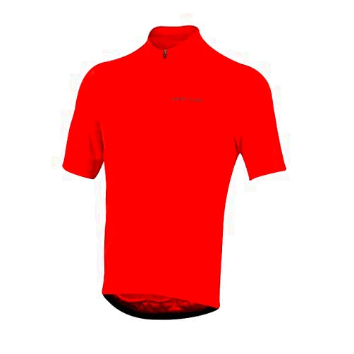 PEARL IZUMI Men's Short Sleeve Cycling Quest Jersey, Full Length Zipper with Reflective Fabric, Torch Red, X-Small