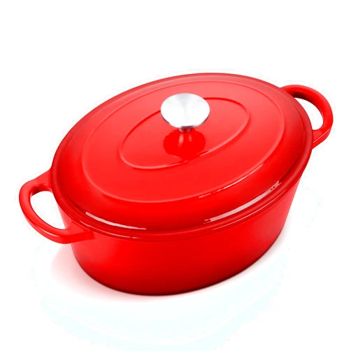 E-far 7QT Oval Dutch Oven Pot with Lid, Enameled Cast Iron Dutch Oven with Dual Handles for Sourdough Bread Baking Cooking, Nonstick Enamel Coated Cookware(Red), Oven Safe & Easy Clean