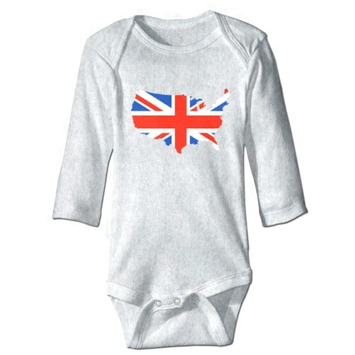 LittleHorn Union Jack Unisex Baby Onesie Jumpsuit Long Sleeve Birth Announcement Bodysuit