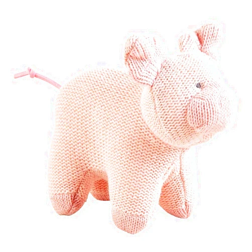Mud Pie Children's Knit Rattle, Pig