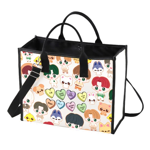 LEVLO SKZ Cosmetic Make Up Bag SKZOO K-POP Fans Gift SKZ Cartoon Member Makeup Zipper Pouch Bag (SKZ LT)