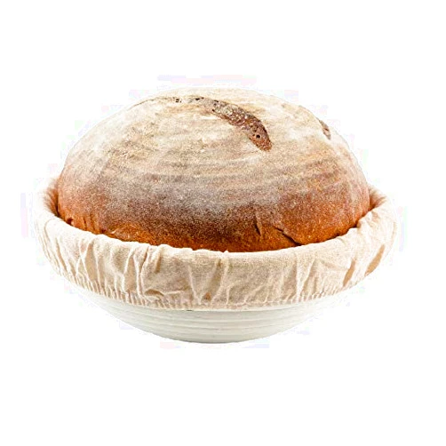 SUGUS HOUSE 10 inch Round Bread Banneton Proofing Basket & Liner SUGUS HOUSE Brotform Dough Rising Rattan Handmade rattan bowl - Perfect For Artisan