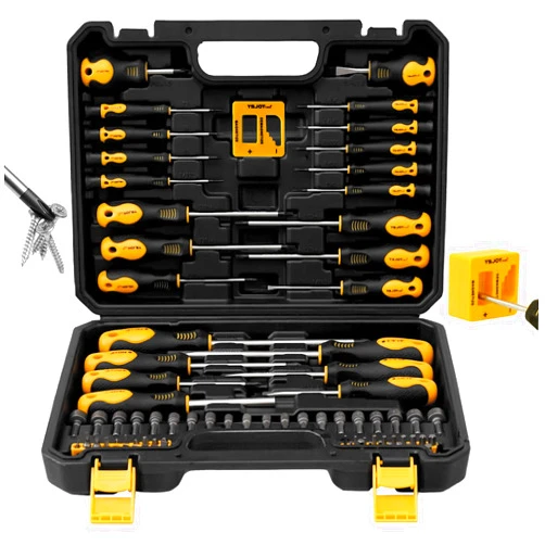YSJOYTOOL 86-Piece Magnetic Screwdriver Set, CR-V Steel, Includes Slotted/Phillips/Torx Mini Precision Screwdrivers,Nut Drivers, Driver Bits and Magnetizer with Sturdy Toolbox