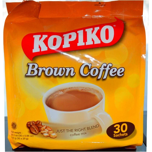 Kopiko Instant 3 in 1 Brown Coffee Mix with Creamer and Sugar 30 Count Per Bag