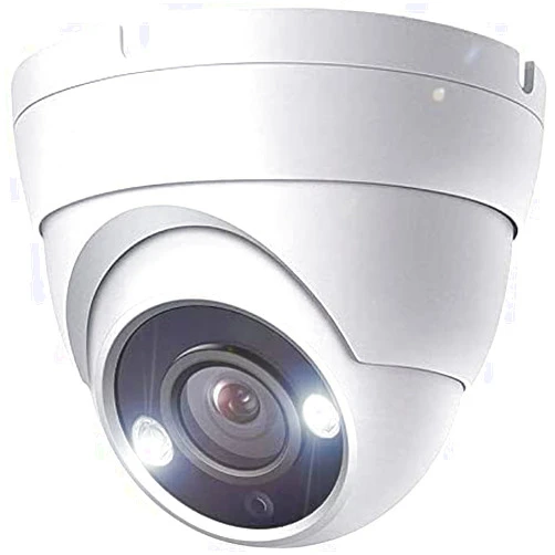 Real HD 8MP 4K Dome TVI CVI AHD CCTV Security Camera with Visible White LED Lights, 24/7 Full Color 65ft Night Vision, 2.8mm 100° Wide Angle, Outdoor, Metal Housing, ONLY Compatible with 8MP DVR