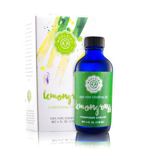 Woolzies 100% Pure & Natural Lemongrass Essential Oil | Therapeutic Grade Aromatherapy | Uplifting & Refreshing Massage, 4 Fl Oz