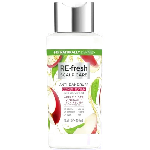 Toeah re-fresh Scalp Care Silicone-Free Apple Cider Vinegar Anti-Dandruff Itchy Scalp Relief Conditioner 13.5 fl oz (Pack of 2)