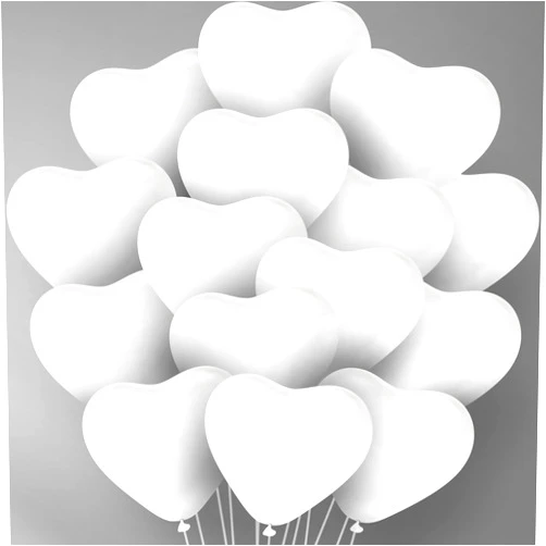KatchOn, White Heart Balloons Set - Pack of 30 | White Heart Shaped Balloons for Valentines Day Decorations | Love in Memory Balloons | White Heart Latex Balloons for Wedding, Propose or Anniversary