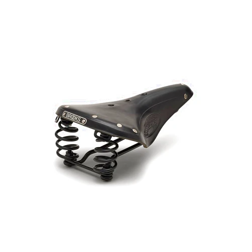 Brooks England Flyer, Touring Leather Bike Saddle with Suspension Springs