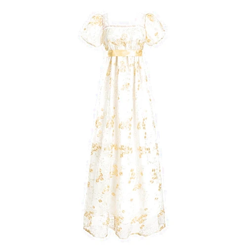 LTAKK Regency Dress Women Regency Costume Empire Waist Dresses Tea Party Victorian Gown Embroidery