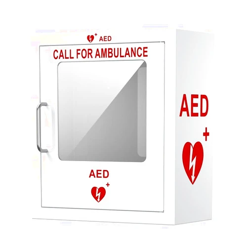 JPHYLL AED Cabinet with Industial-Grade Steel Metal Plate See-Through Window Wall-Mounted Aed Cabinet Fits All Brands of AED Defibrillators, | Rust-Proof | Corrosion-Proof | 14.2 x 7.1 x 15.7 Inches
