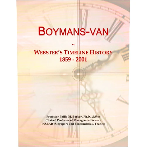 Icon Group International Boymans-van: Webster's Timeline History, 1859 - 2001