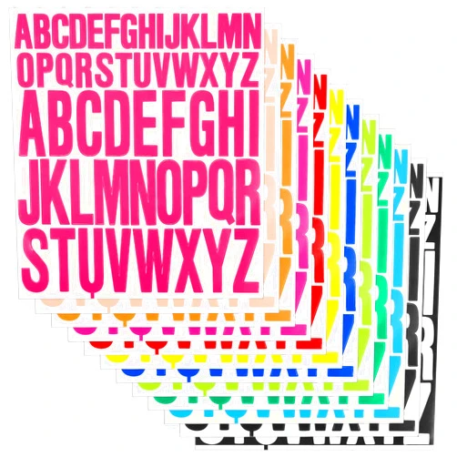 NQEUEPN 12 Sheets Letter Stickers, 1 Inch & 2 Inch Self Adhesive Uppercase Alphabet Stickers Waterproof Vinyl Large Stick on Letters Decals for Scrapbook Sign Notebook Home Decor